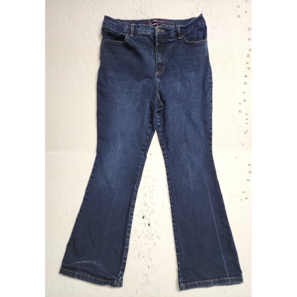 Gloria Vanderbilt Pants Women Size 12P Petite Blue Denim Jeans Stretch Button